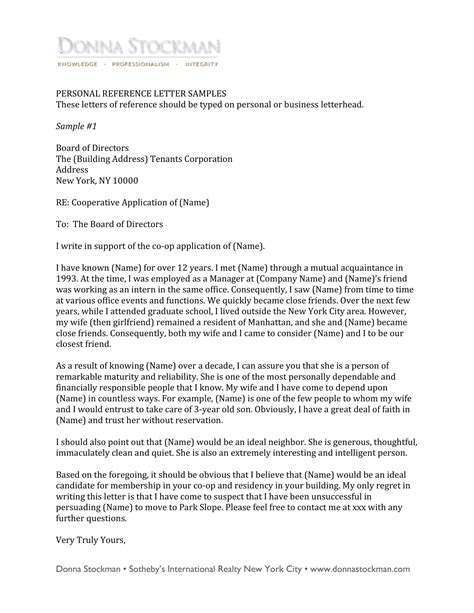 Character reference sample letters