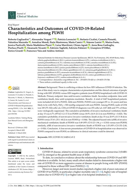 Characteristics and Outcomes of COVID-19-Related Hospitalization among PLWH