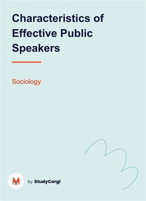 Characteristics of Effective Public Speakers Free Essay Example