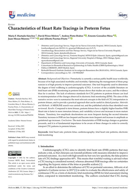 Characteristics of Heart Rate Tracings in Preterm Fetus