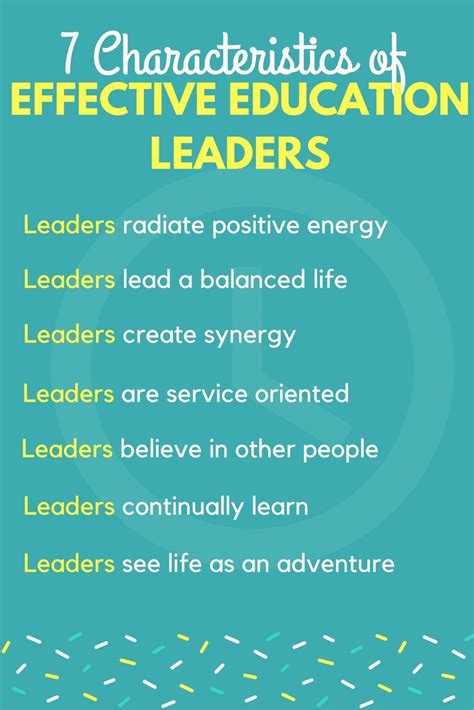 Characteristics of a good educational leader. Education 10 Traits of Successful School Leaders 7 min read Written by: Joseph Lathan, PhD Read Full Bio Educational leaders play a pivotal role in affecting the climate, attitude and reputation of their schools. They are the cornerstone on which learning communities function and grow. 