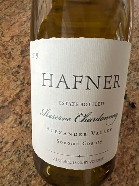 Chardonnay from Sonoma County - Hafner Vineyard