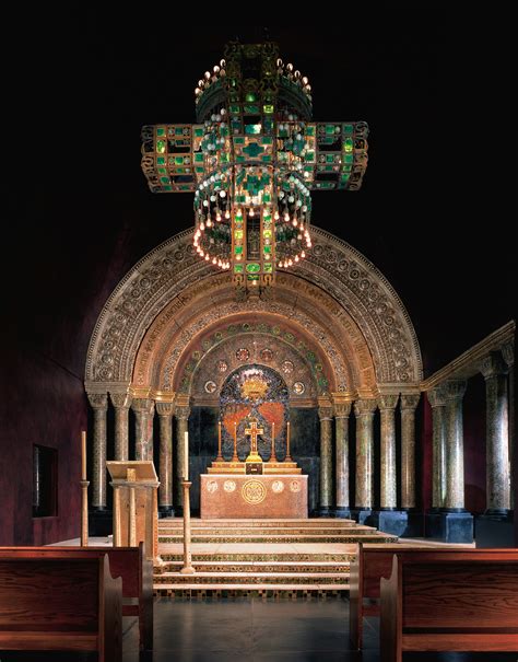 A tour de force of design and a virtuoso performance in the arts of mosaic and glass, the chapel was a sensation and brought the already successful designer to even greater heights of popularity both in America and abroad. After the fair, Tiffany reinstalled the chapel at his studios in New York City. Then it was installed in a substantially .... 