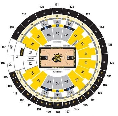 Section 106 Charles Koch Arena seating views. See the view from Section 106, read reviews and buy tickets. ... Interactive Seating Chart. Event Schedule. Wichita State;. 