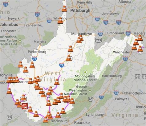 Charleston west virginia road conditions. Jan 16, 2024 · Charleston weather: Snow totals for Monday, school closings, delays. With falling snow and temperatures around 20 degrees, traffic was moving slowly on Jan. 15, 2024, in the area of Virginia ... 