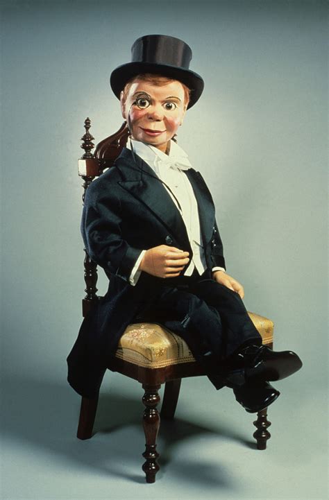 Charlie mc carthy. This Charlie McCarthy ventriloquist figure, or dummy, is the original, the first created and used by entertainer Edgar Bergen in his popular act. The dummy is made of wood and plastic, with human hair and glass eyes, and wears synthetic fabric and cotton clothing, a cardboard and fur top hat, glass monocle, and leather shoes. 