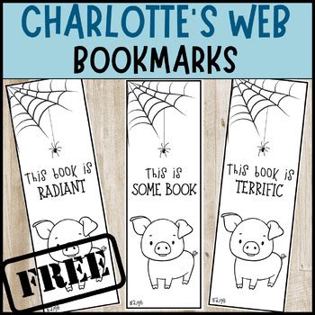 Charlotte S Web Printable Bookmarks Learning Mama