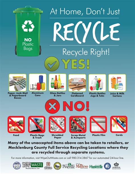 Charlotte mecklenburg recycle schedule. It is part of the Mecklenburg County Solid Waste and Recycling program and is open to the public Monday through Saturday from 7 a.m. to 4 p.m. Recycling Center. Location: Huntersville, North Carolina. Hours of Operation: Monday - Saturday, 7 a.m. - 4 p.m. Services: 