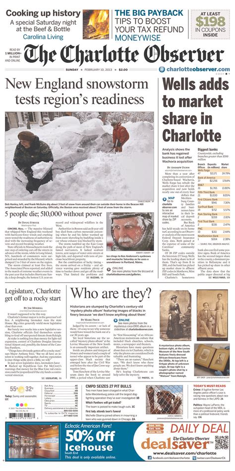 Charlotte observer newspaper. The Charlotte Observer. Updated November 08, 2023 7:47 AM. Voters check in to vote at Bradley Middle School in Huntersville, N.C., on Tuesday, November 7, 2023. 