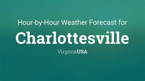 High 87F. Winds ESE at 5 to 10 mph. Scattered showers and thunderstorms. Low 67F. Winds S at 5 to 10 mph. Chance of rain 50%. Temp. Charlottesville Weather Forecasts. Weather Underground provides .... 