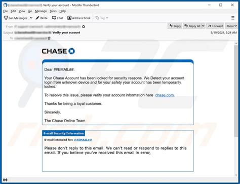 Chase Online Email Scam: Did you receive an Email claiming …