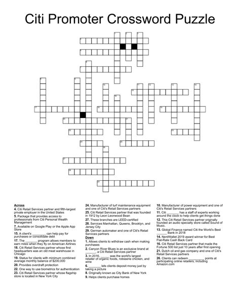 Chase and citi rival crossword clue. The Crossword Solver found 30 answers to "Citi player", 3 letters crossword clue. The Crossword Solver finds answers to classic crosswords and cryptic crossword puzzles. Enter the length or pattern for better results. Click the answer to find similar crossword clues . Enter a Crossword Clue. 