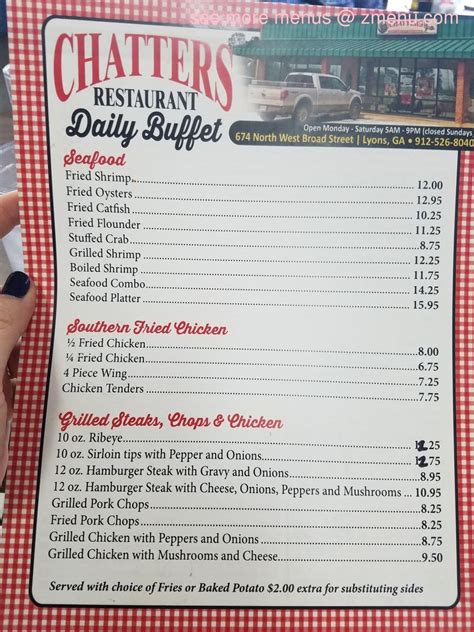 Chatters Restaurant & Bar menu in Monticello, Minnesota, USA