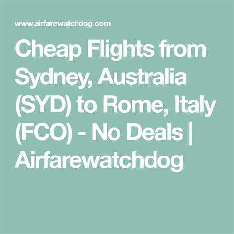 Cheap Flights from Rome Fiumicino (FCO) to Sydney …