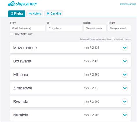 Cheap Flights to South Africa from £391 Return Skyscanner