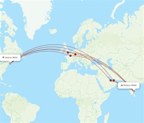 Cheap flights from Boston (BOS) to Chennai (MAA) from $543