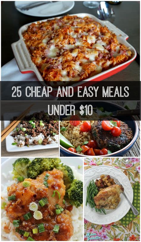 Cheap meals under $10. This collection of budget-friendly dinner ideas for under $10 will help you prepare simple yet delicious meals for the whole family. Using inexpensive staples and … 