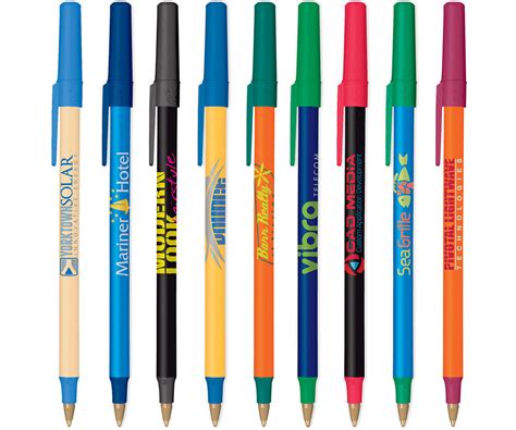 Cheap pens. Here are a few of our best cheap pens with logo to purchase in bulk: Try-It Pen. Paper Mate® Write Bros Stick Pen 2.0. Montreal Ballpoint Pen. With Crestline, you don't have to worry about breaking the bank when you need advertising pens cheaply or other discount sales items like inexpensive tote bags, notebooks, magnetic clips, drinkware and ... 