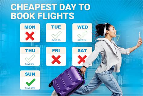 Cheapest day to book a flight. 4. Book on the “cheaper days” Every year, new research seems to be released by a travel company claiming to know when “the cheapest day to book a flight” is. It's usually Tuesday. Whether that's correct or not is up for debate as lots of factors determine flight pricing. So which is the cheapest day to book a flight? 