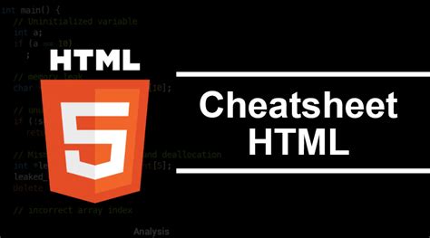 Cheat Sheet HTML Helpful Cheat Sheet For Latest HTML5 Version