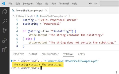 Check If String Contains Substring in PowerShell