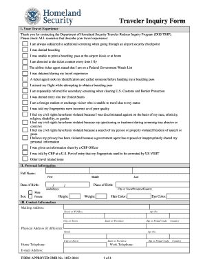 Check My Trip DHS Forms 2023