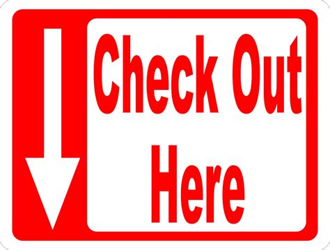 Check Out Here Sign with Arrow Signs by SalaGraphics