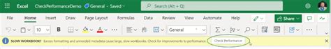 Check Performance in Excel for the web - insider.office.com
