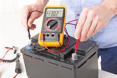 Check battery with multimeter. To measure the voltage, we simply need to select the DC function on our multimeter, and then we connect the red lead to the positive terminal and the black lead to the negative. This will give us a voltage … 