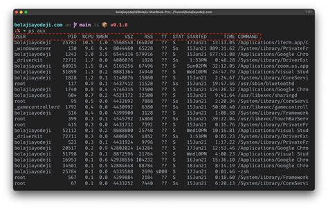 Check current running process in linux