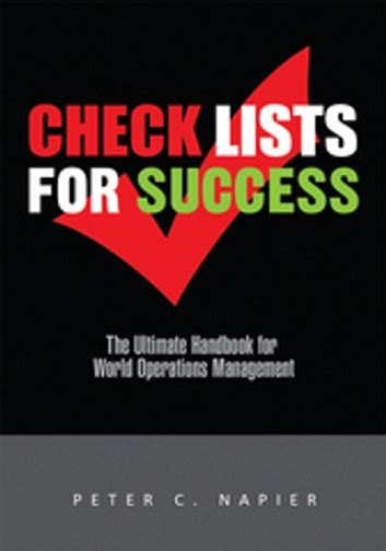 Check lists for success the ultimate handbook for world operations management. - Cuochi indispensabili macchina per fare il pane manuale di istruzioni ricette modello cebm1001w.