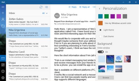 Check out the latest updates in the Windows 10 Mail and Calendar apps