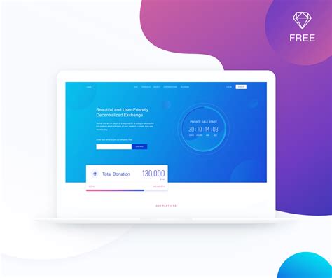 Check out this Behance project “Free ICO Website Template” https