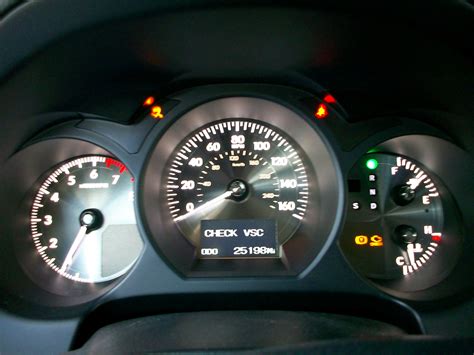 If the engine controller has identified a problem with the engine management system, the check engine light will illuminate steadily. If the defect is likely to harm the catalytic converter, it will flash. The VSC light, which is for the Vehicle Stability Control system, is likely signaling that whatever issue is present, it affects both systems.. 