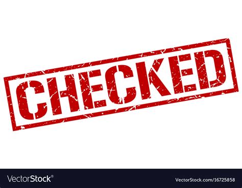 Checked stamp Royalty Free Vector Image VectorStock