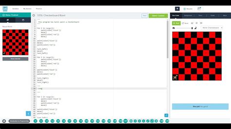 Checkerboard codehs. This is the code for 6.4.5 Checkerboard karrel assignment for codeHS c# - OriDan12/6.4.5-checkerboard-Karrel. Skip to content. Navigation Menu Toggle navigation. Sign in Product Actions. Automate any workflow Packages. Host and manage packages Security. Find and fix ... 