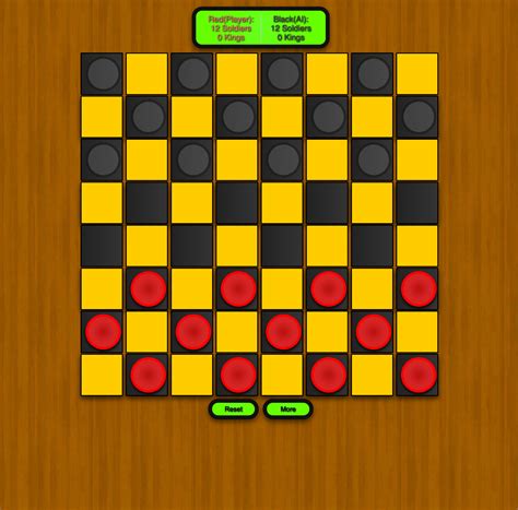 Checkers free online. The first "World Checkers/Draughts Championship" was held in the 1840s to recognize the best players. Play checkers for free in this online board game. It's you against the computer, and your challenge is to capture all of your opponent's pieces by jumping over them. 