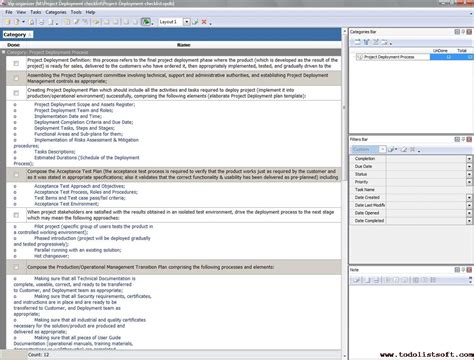 Checklist Template For Software Deployment ARCADIA