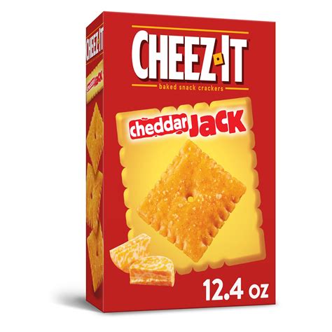 Cheddar jack cheez its. Highlights. Deliciously cheesy, light and crispy white cheddar snack crackers made with 100% real cheese and a sprinkle of salt. Ignite cravings with the cheesy, crunchy satisfaction found in each and every Cheez-It cracker. Made with 100% real cheese aged for a bold taste; Kosher Dairy; Contains wheat, milk, and soy ingredients. 