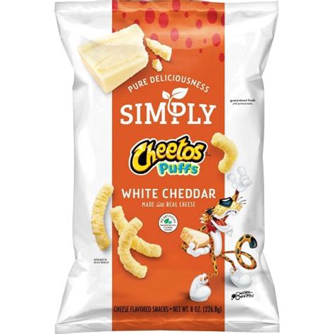 Cheetos Simply White Cheddar Puffs 8oz • Se priser