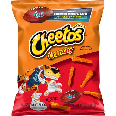 Cheetos crunchy cheese.  Crunchy Cheese Flavored Snacks, 2 oz Bag, 64/Carton.  Each...