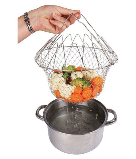 Chef Basket 12 in 1 Solid Steel Kitchen Tool for Cook, Deep Fry, …