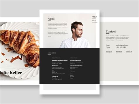 Chef Portfolio Exploration Resume Design Creative Graphic Design Cv Resume Design