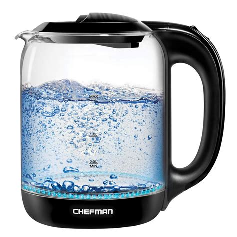 Chefman 1 7 Liter Electric Glass Tea Kettle, Fast Hot Water Boiler, One …