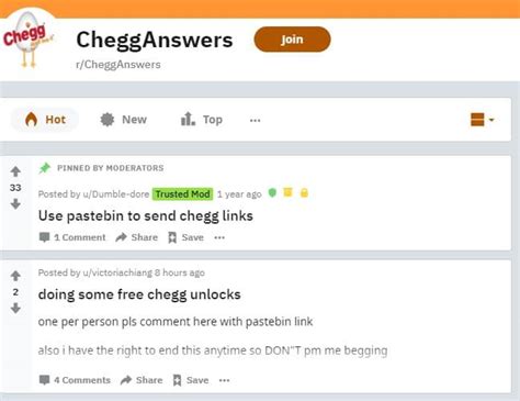 How to get chegg answers for free legit this is not fake. How to get chegg answers first create a discord.com email and password and log in. After you loged in paste this link in the url and click accept invite : Discord Invite Link: https://discord.gg/jCjv2Jy. How it works: Step 1: Use the chegg command ".c link-here" (refer to link below). 