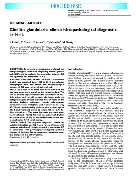 Cheilitis glandularis: clinico-histopathological diagnostic criteria