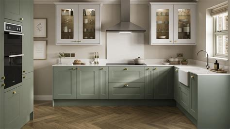 Chelford Paintable Reed Green Kitchen and Chelford White Kitchen