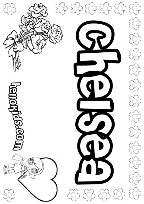 Chelsea Name Coloring Page Coloring Pages
