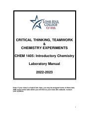 Chem 1405 lab manual lone star. - Bentley bmw e60 service manual download.