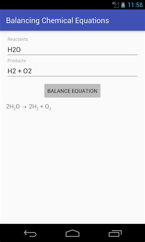 Chemical Equation Balance APK for Android Download